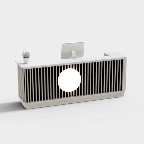Modern Minimalist Reception Desk 3D model