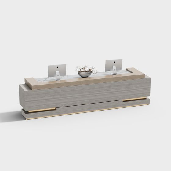 Elegant Modern Office Desk 3D model