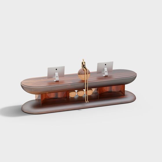 Elegant Oval Office Desk 3D model