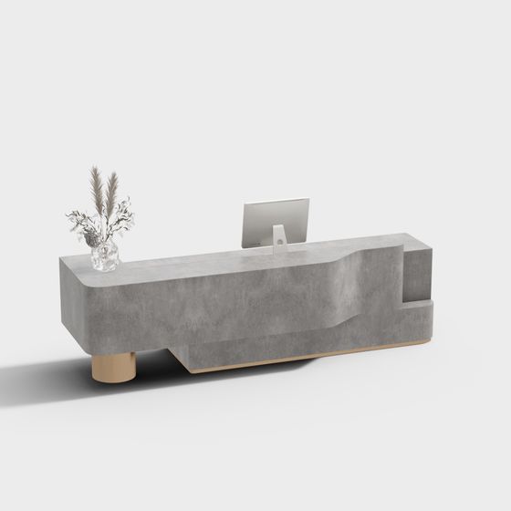 Concrete Reception Desk 3D model