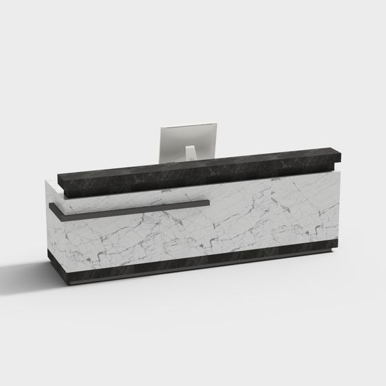 Elegant Reception Desk 3D model for Modern Spaces