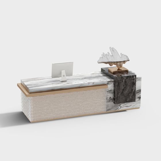 City Window Reception Desk 3D model