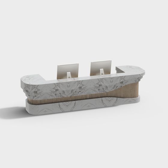 Urban Marble Reception Desk 3D model