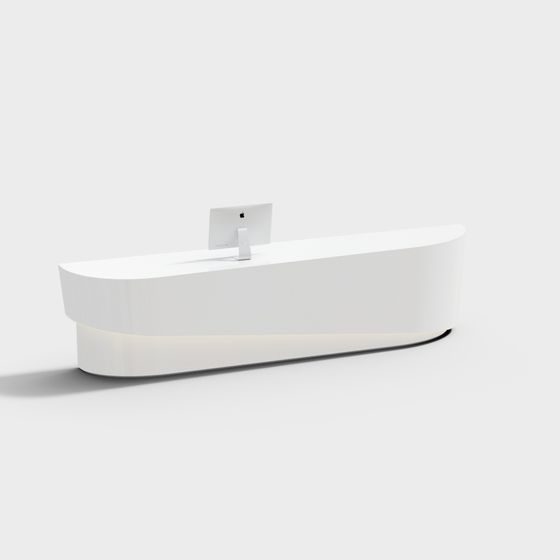 Stylish 3D Reception Desk Model for Contemporary Spaces