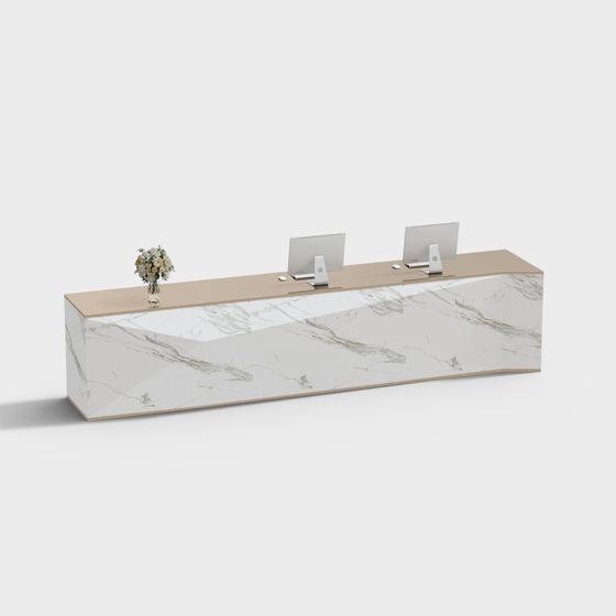 Elegant Reception Desk 3D model for Modern Offices