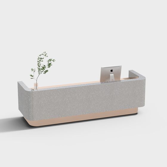 Concrete Reception Desk 3D model