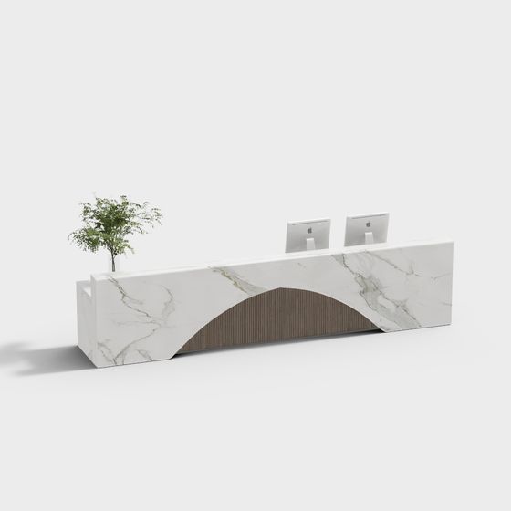 Modern Minimalist Reception Desk 3D model
