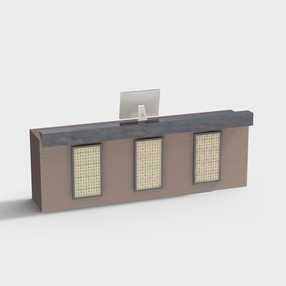Minimalist Reception Desk 3D model for Creative Projects