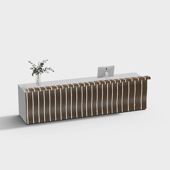 Elegant Low-Polygon Reception Desk 3D model