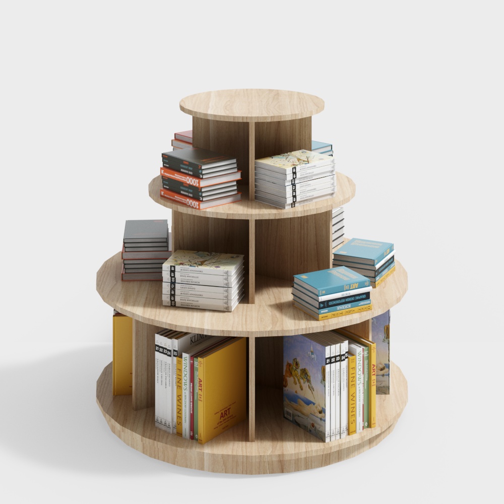 Round stacked bookshelf