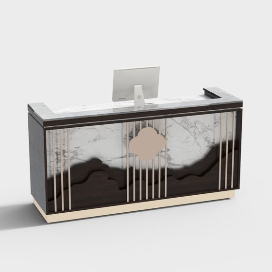 Cloud Shadow Reception Desk 3D model