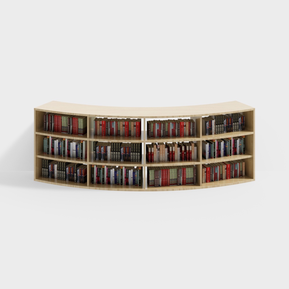 Semicircular bookshelf in primary school library