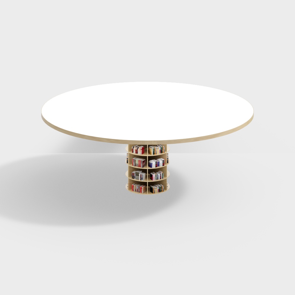 Umbrella pillar bookshelf in primary school library