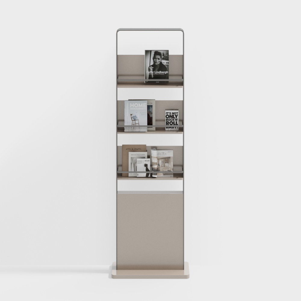 Display bookshelf khaki