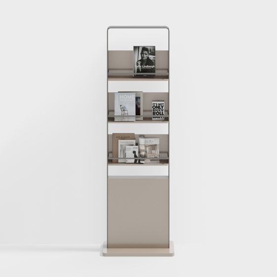 Stylish Low-Poly Bookshelf 3D model for Contemporary Spaces