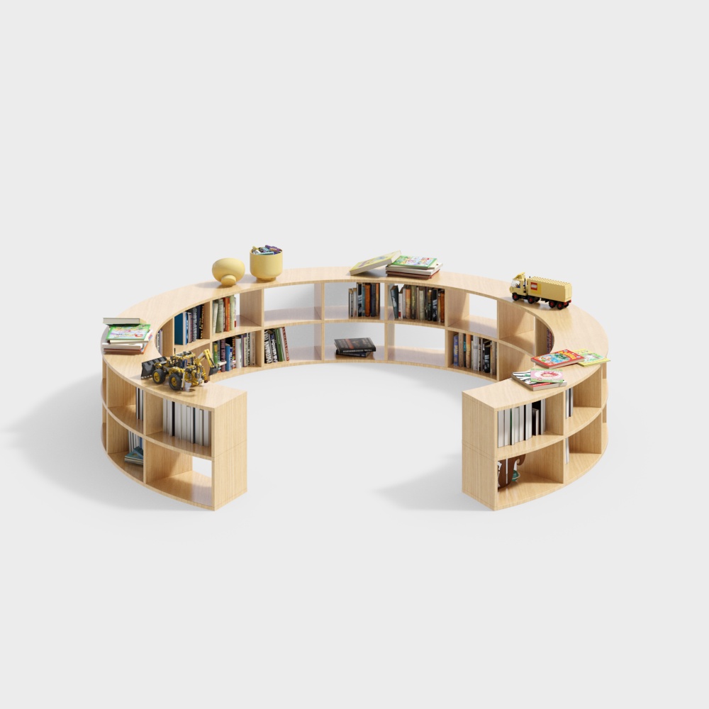 幼稚園読書室円形本棚