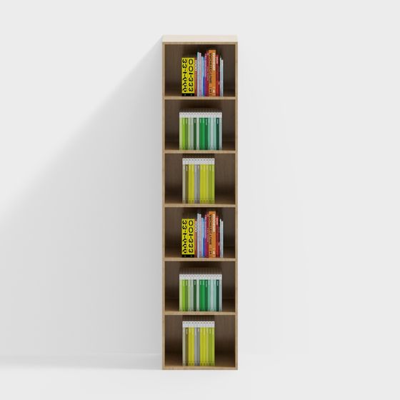 Modern Minimalist 3D Bookshelf Model