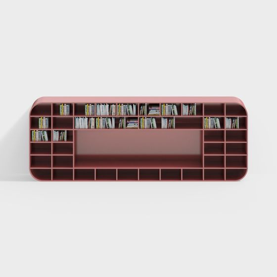 Elegant Low-Poly Bookshelf 3D model