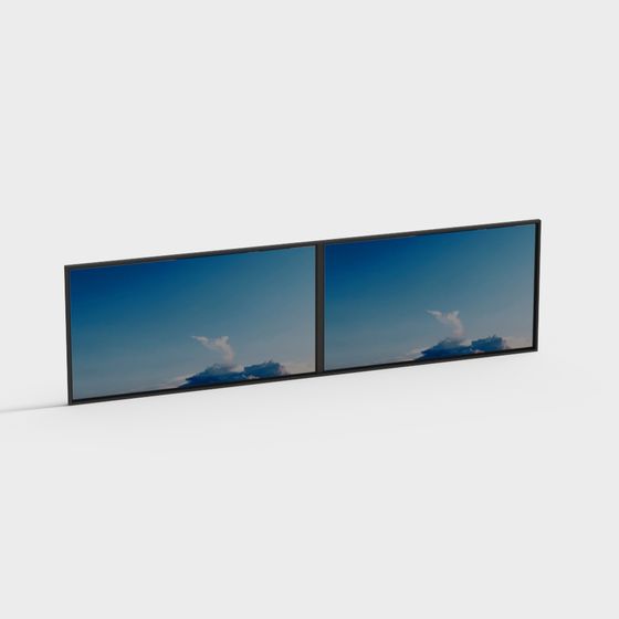 High-Detail Dual Screen Monitor 3D model