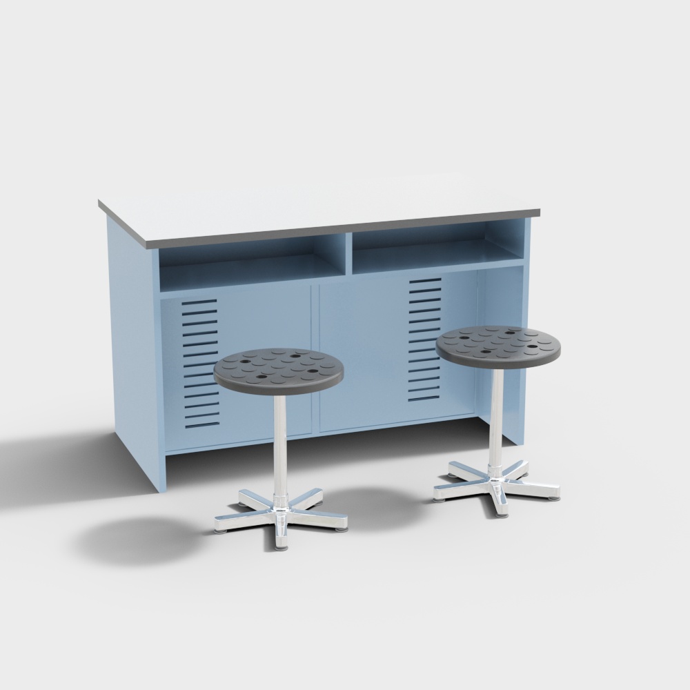 Physics classroom desks and chairs