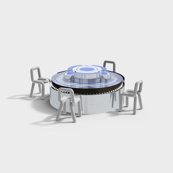 Futuristic Round Table 3D Model Design