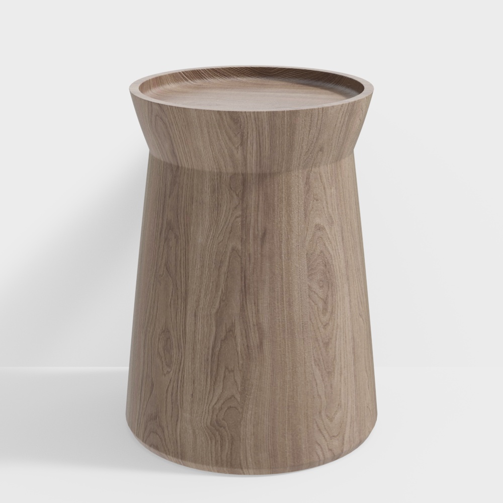 Wood Grain Round Table 3D model for Modern Interiors