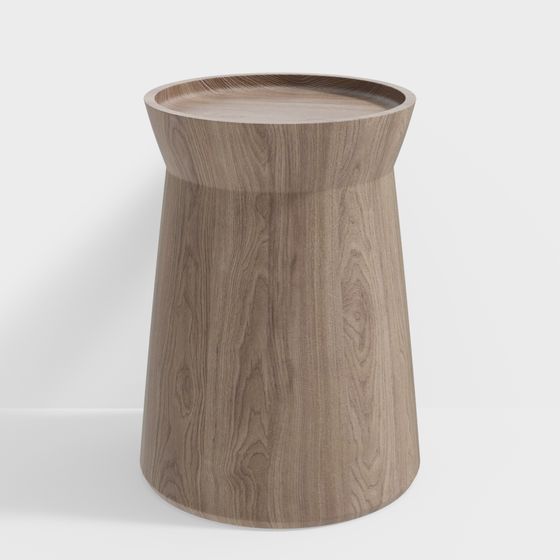 Wood Grain Round Table 3D model for Modern Interiors