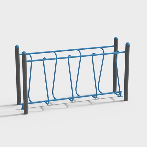 Stylish Low-Polygon Bicycle Rack 3D model