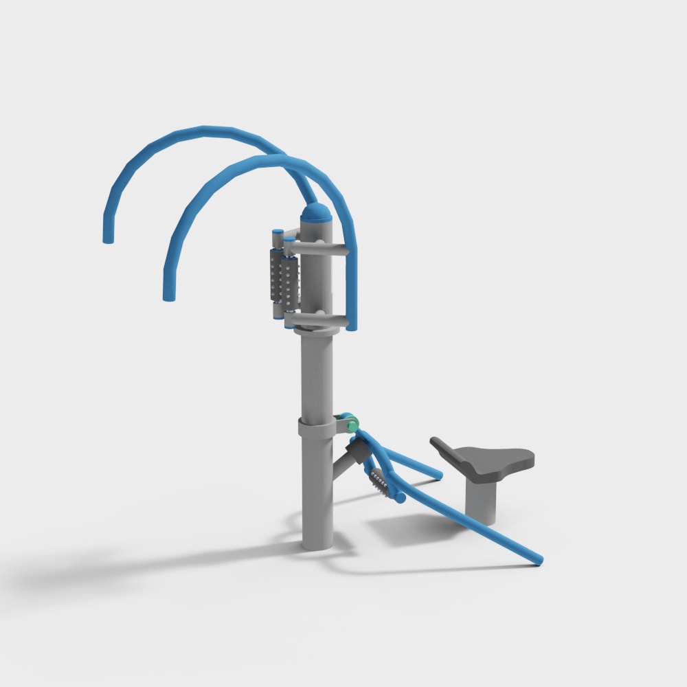 Low-Poly Outdoor Fitness Equipment 3D model
