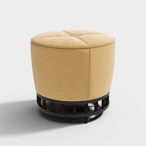 Stylish Round Stool 3D model for Modern Interiors