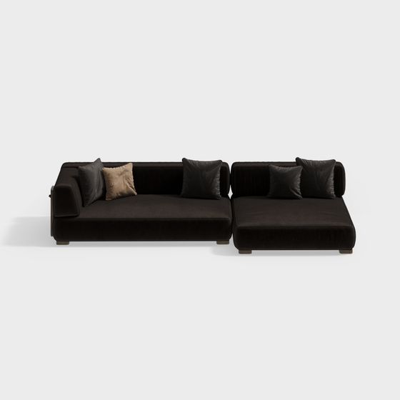 Elegant Low Poly Modern Sofa 3D model
