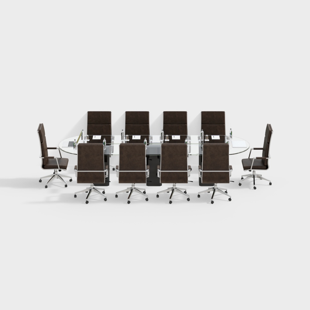Modern glass conference tables and chairs
