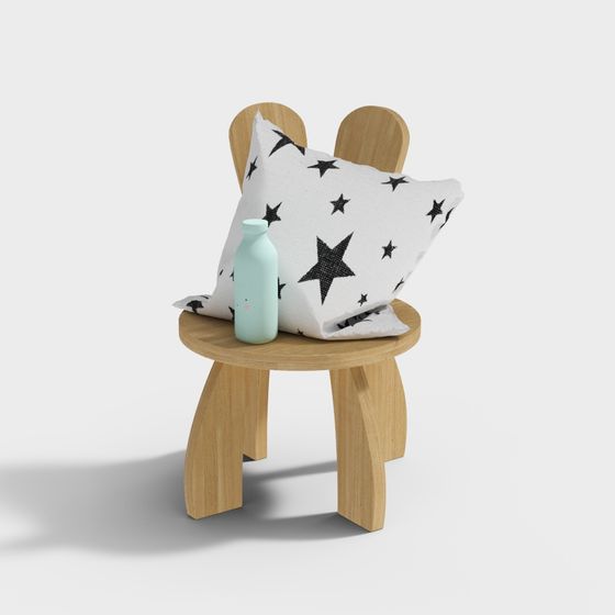 Adorable Bear Stool 3D model