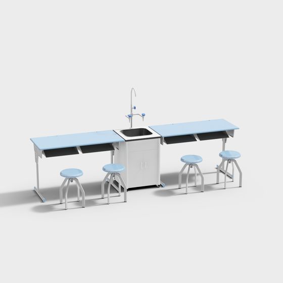 Low Polygon Laboratory Workbench 3D model