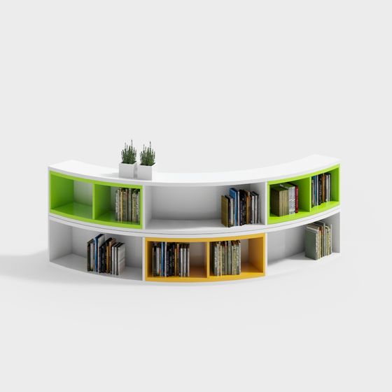Unique Low-Poly Bookshelf 3D model for Modern Spaces