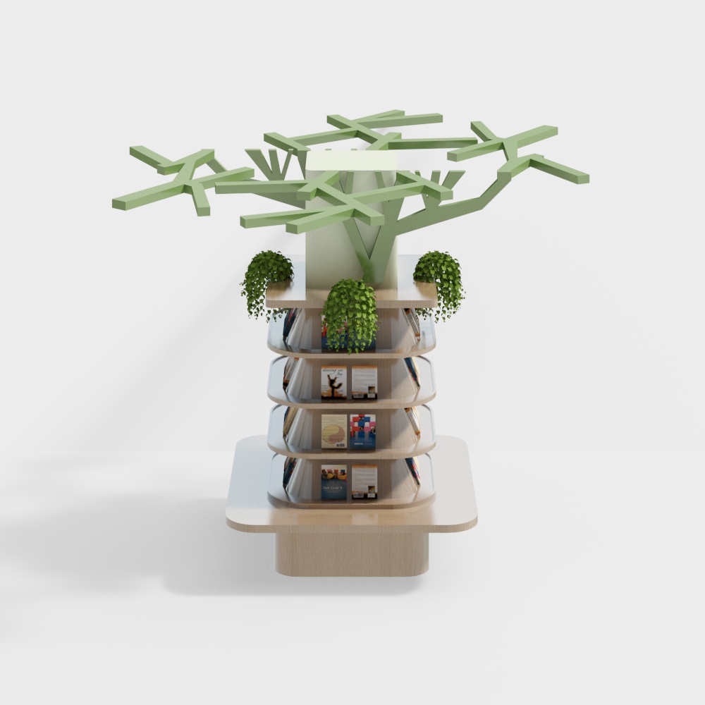 Library square decorative high bookshelf