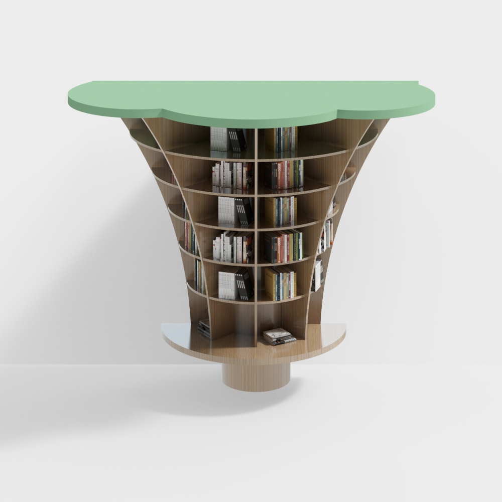 도서관 반원 우산 책장