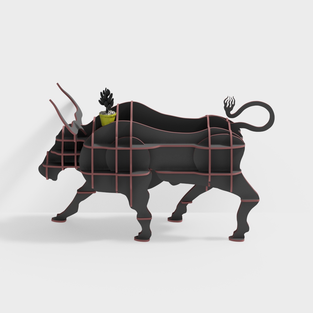 Cow Grid Low Poly 3D model