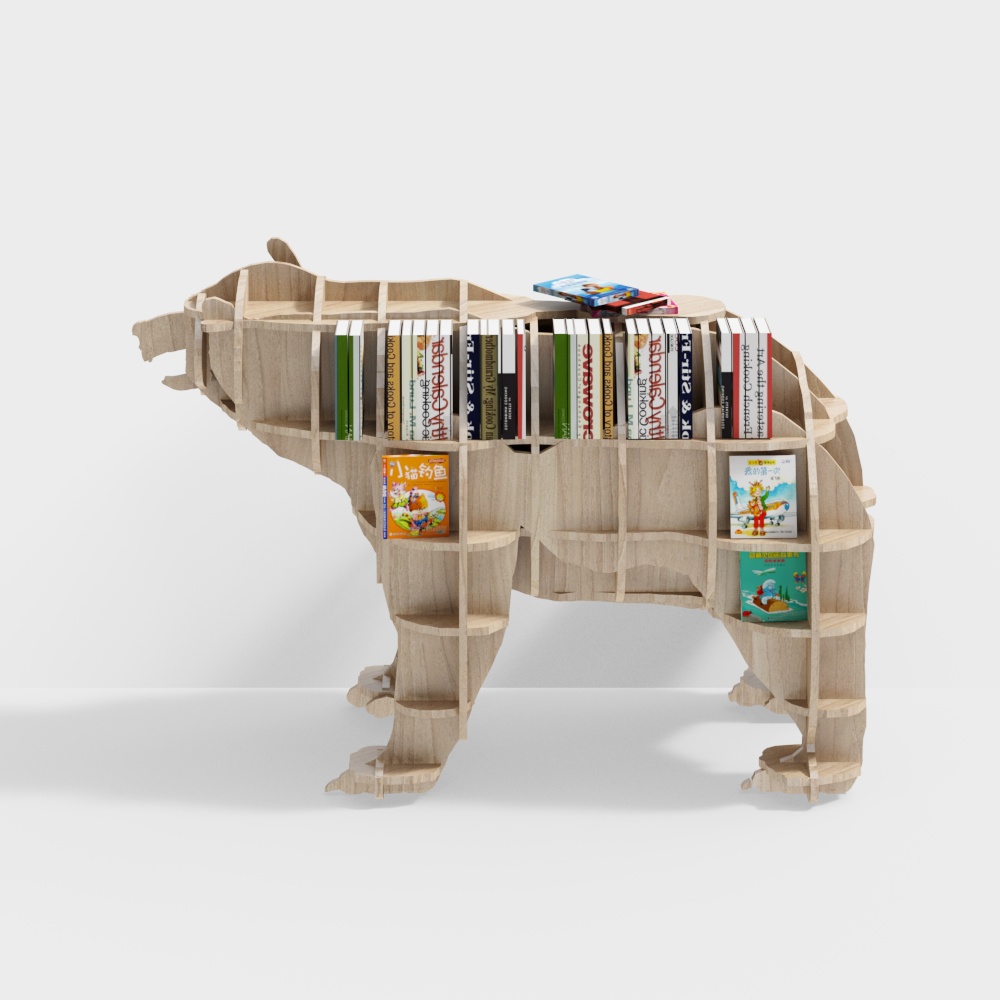 도서관 동물 모양 책장