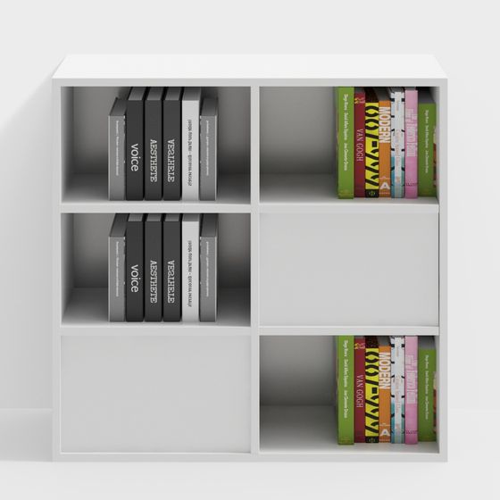 Contemporary 3D Bookshelf Model for Elegant Spaces