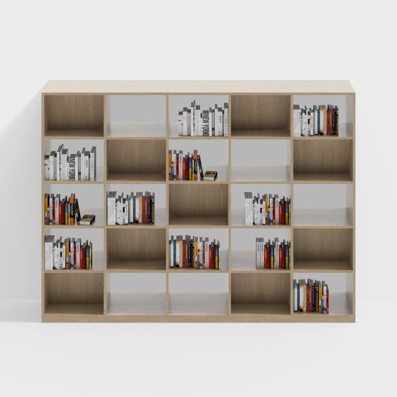 Urban Shelf 3D model - Modern Minimalist Bookshelf