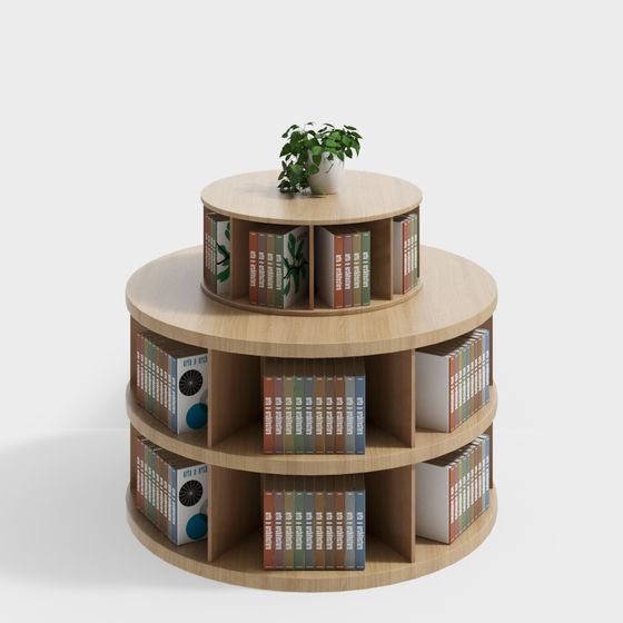 Stylish Spiral Bookshelf 3D model for Creative Spaces