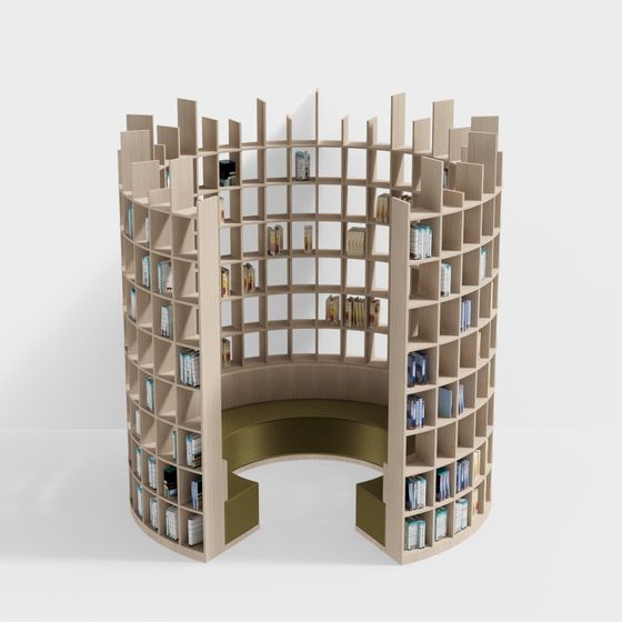 Elegant Arc Bookshelf 3D model