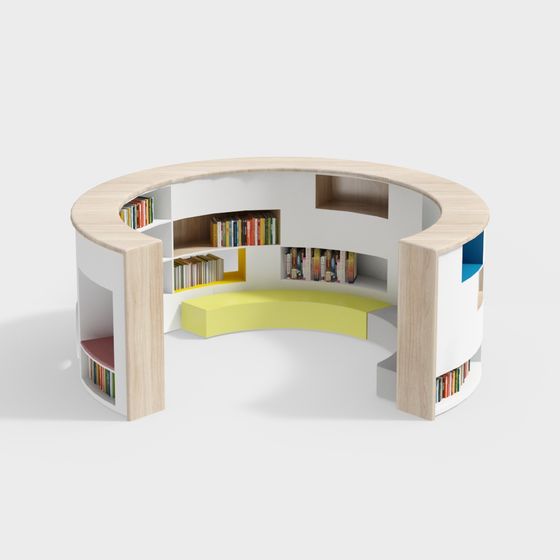 Arc Bookshelf 3D model for Modern Interiors