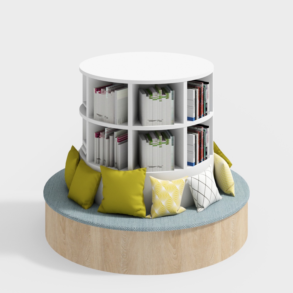 Library pillar card holder bookshelf