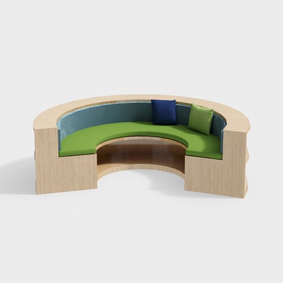 Stylish Semi-Circular Sofa 3D model for Modern Interiors