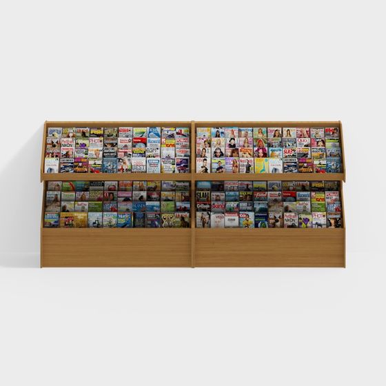 Stylish Magazine Rack 3D model for Modern Interiors