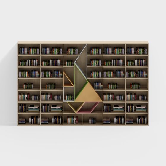 Geometric Bookshelf 3D model