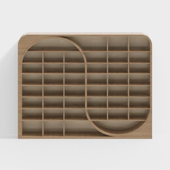 Curved Bookshelf 3D model