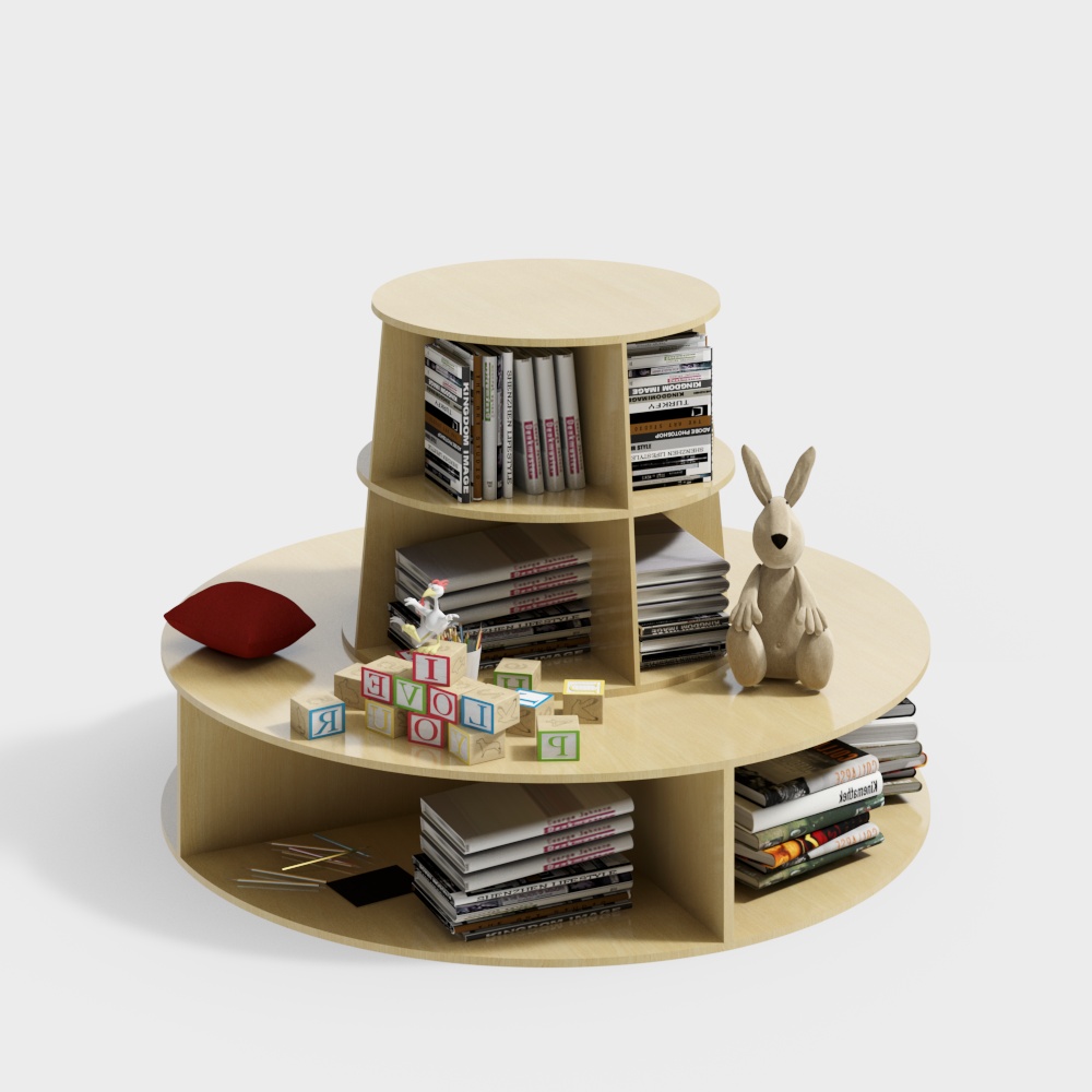 Estantería redonda para tarjetas de la biblioteca escolar